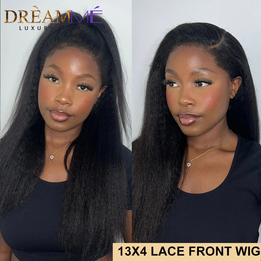 Full Lace Wig Human Hair With Kinky Edges Hairline Brazilian Kinky Straight 360 Lace Frontal Wig 13x4 Front Human Hair Wigs human hair wig lace front wigs