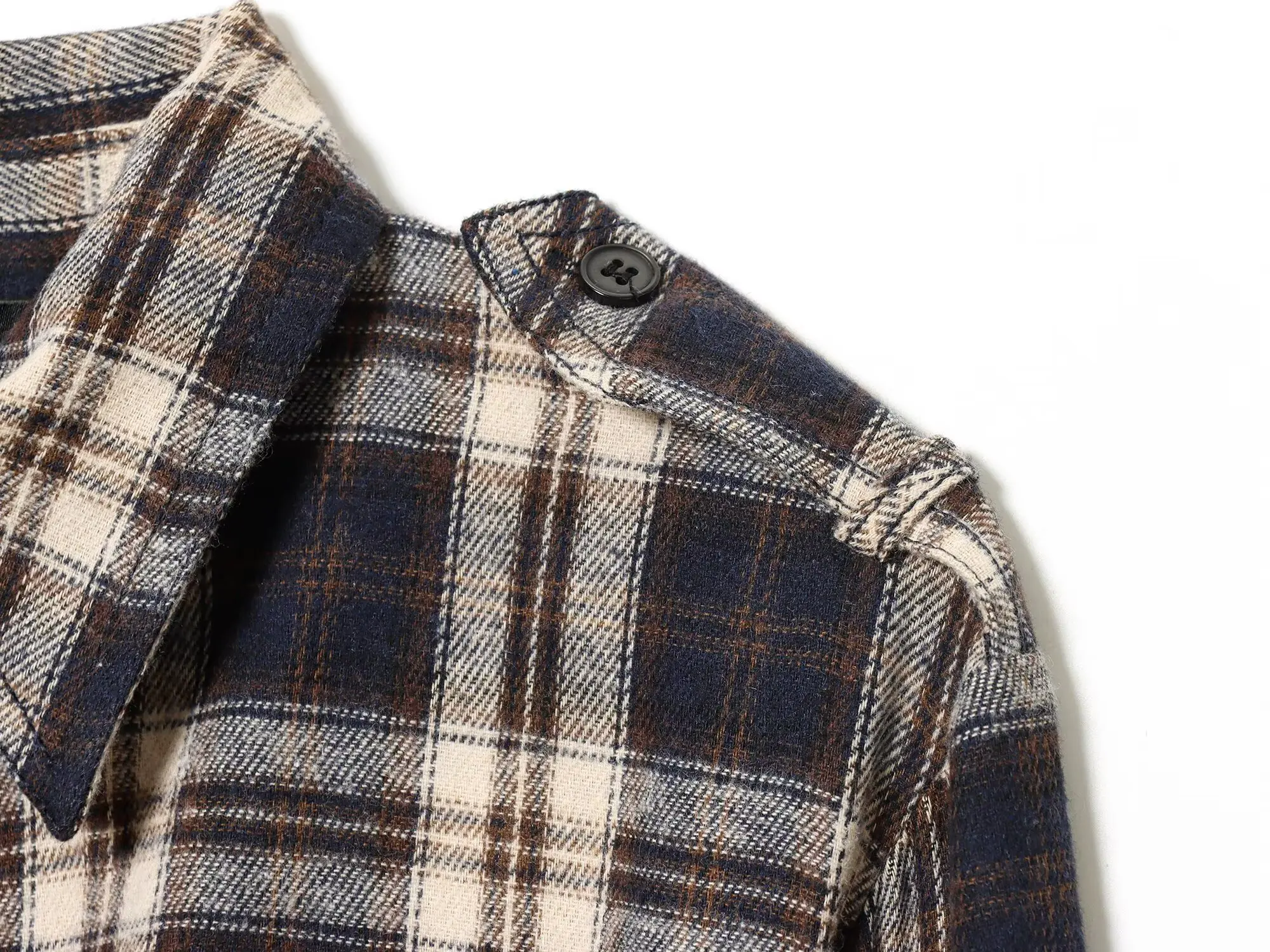 Women Spring Autumn Vintage Casual Plaid Print Dress Female Long Sleeve Button Dress Lady Elegant Fold Design Slim Shirt-Dresses