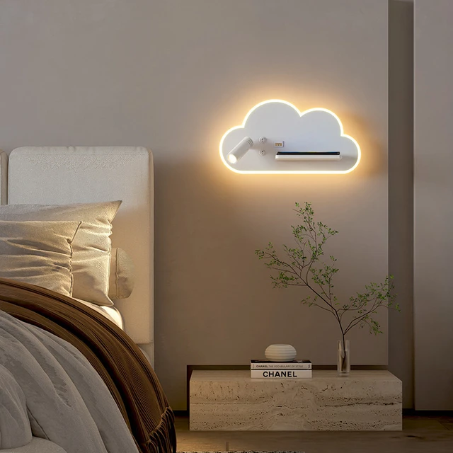 Lampe de lit LED multifonction avec chargeur USB, téléphone sans fil,  interrupteur de charge, applique murale, chambre d'hôtel, lampes de  lecture, luminaire - AliExpress
