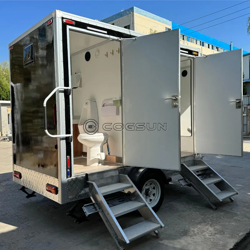 VIP Toilet Trailer Portable Luxury Restroom Trailer Outdoor Caravan Shower Steel Modern Toilette Mobile Bathroom WC for Sale whale shark shower curtain luxury bathroom bathroom accessorys set for and anime curtain