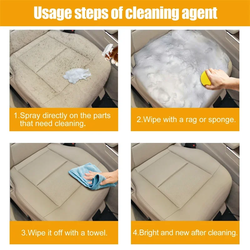 Multifunctional Leather Seat Foam Cleaner Car Interior Stain Remover Spray Foam Maintenance Car Wash Cleaner Car Cleaner Car Cleaner Spray Interior Cleaner Foam Cleaner Spray