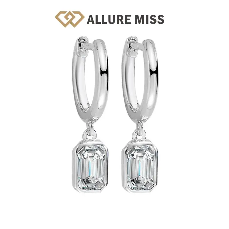 

Moissanite 100% 925 Sterling Silver Earrings for Women Romantic D color Simplicity White Gemstone Sparkling Stud Top Quality