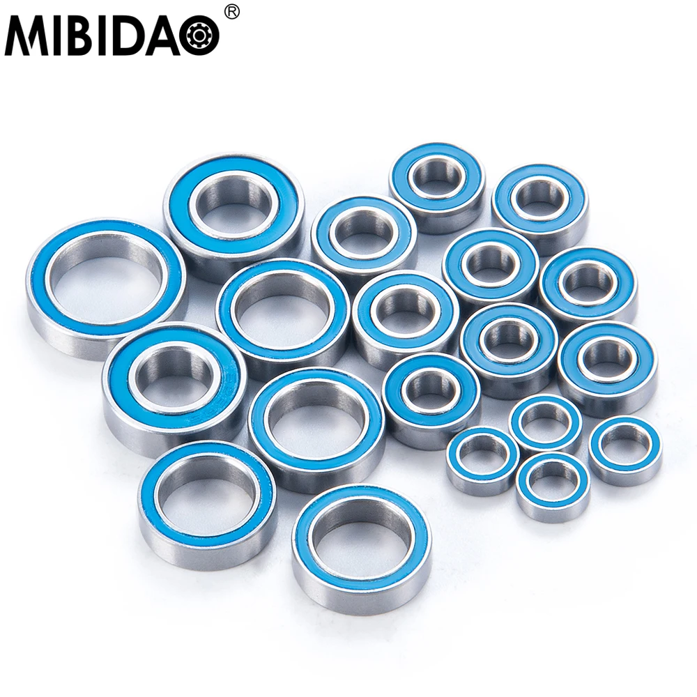 

Комплект шариковых подшипников MIBIDAO, 20 шт./партия, хромированная сталь, резиновая прокладка для 1/10 дюймового штампа, 4x4 4WD, детали для радиоуправляемых гусеничных автомобилей
