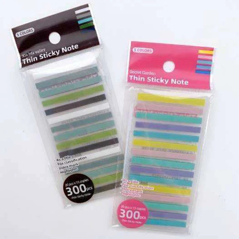 

300Pcs Per Pack Memo Sticky Color translucent Bookmark Colorful Stickers Scrapbooking Background Creative Stationery 44*4mm