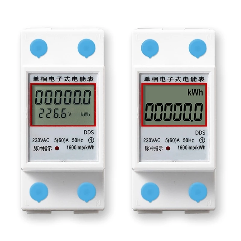 

Digital Single Phase Energy Meter Tester Electricity Usage Monitors AC220V 60A Ampermeter Power Voltmeter Consumption Monitors