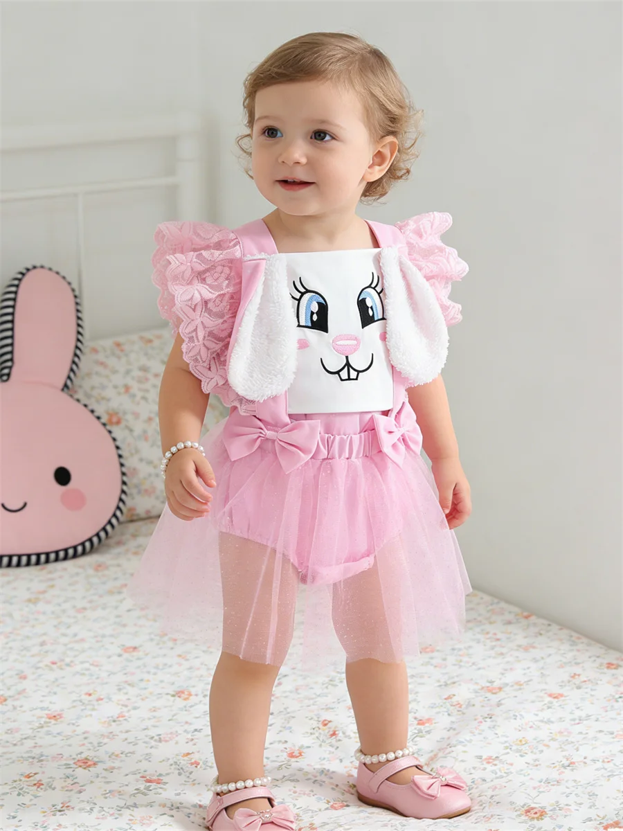 Adorable Easter Bunny Romper Dress 6