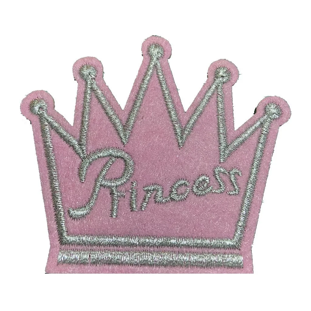 

PINK CROWN BADGE Parches Para La Ropa Brown Iron On Patch Sewing Embroidery Fleur De Lis Embroidered Badge Applique Apparel DIY
