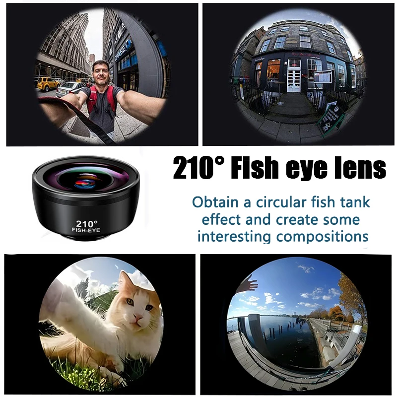 Kit Obiettivi 7 In 1 Per Smartphone: Grandangolare 120°, Macro 25x, Fisheye 210°, CPL, Tele 2x, Starburst E Caleidoscopio - 2
