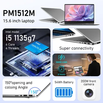 Portátil Markut de 15.6 Pulgadas con CPU Intel I7-1165G7, Sin RAM, Sin SSD, Pantalla FHD 1920*1080 - Teclado Alemán 2