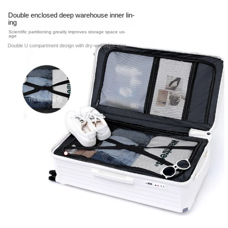 Travel suitcase with wheels Carry-on suitcase koffer trolley coach bag mala de viagem With cup holder Large capacity