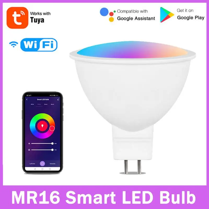 

Умная Светодиодная лампа Tuya MR16 с Wi-Fi, 12 В, 5 Вт