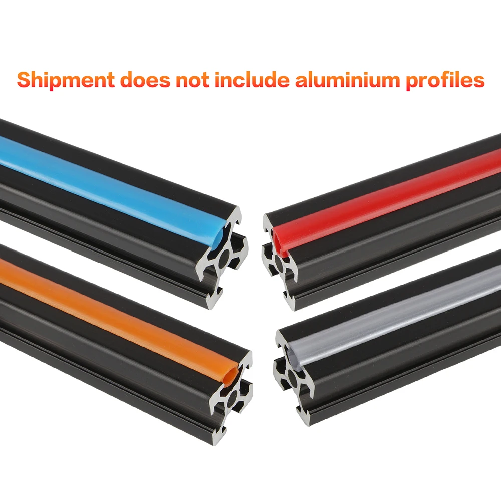 Flat Seal for 20/30/40/45/50/60 Series EU Aluminum Profile Soft Slot Cover/Panel 3D printer Extrusion 5/10 Meters 6mm/8mm/10mm sealing strip tape sealing strip rubber seal strip silicone seal strip