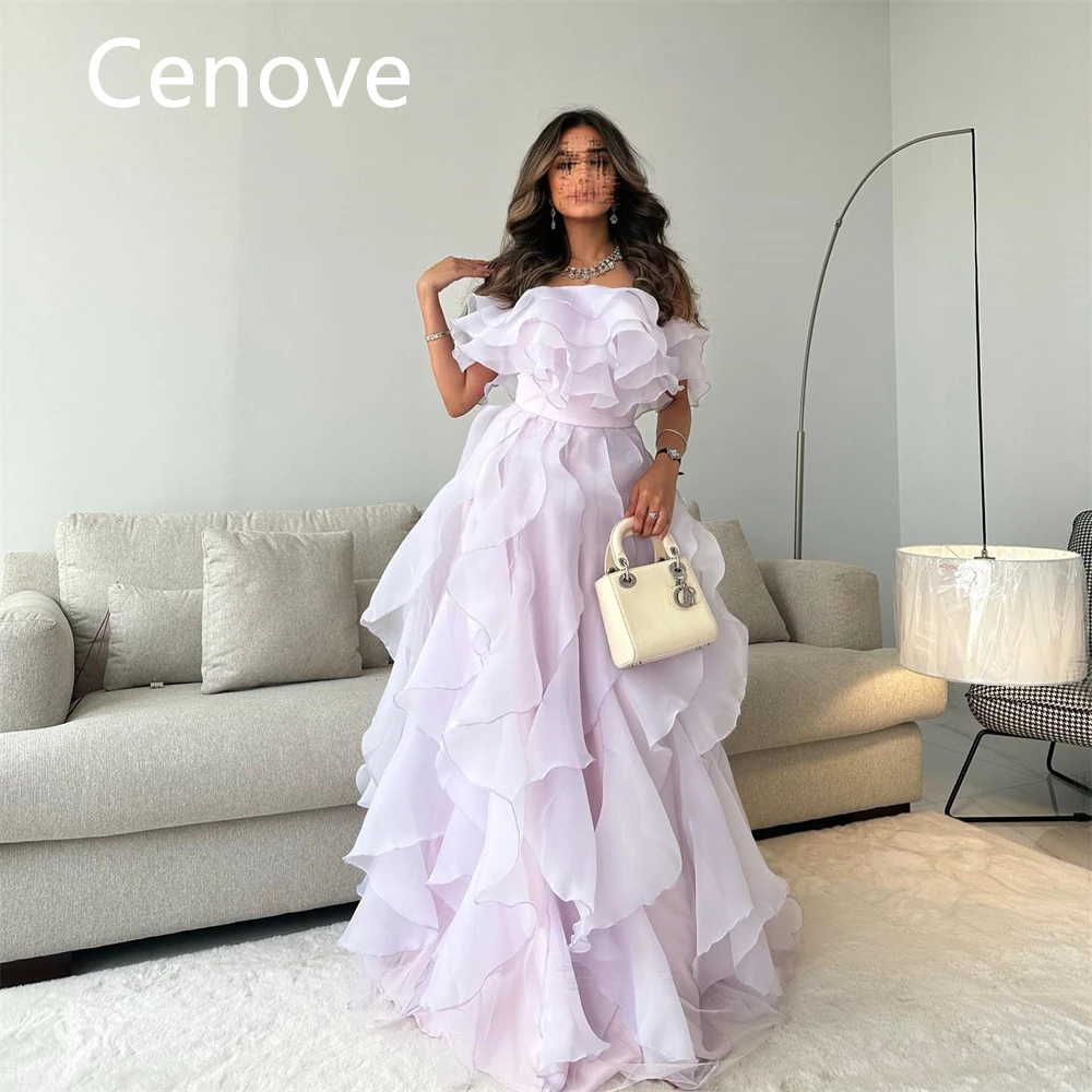 

Cenove A-Line Off The Shouler Prom Dress Floor-Length With Tiered Ruffle Evening Summer Elegant Party Dress For Women2023