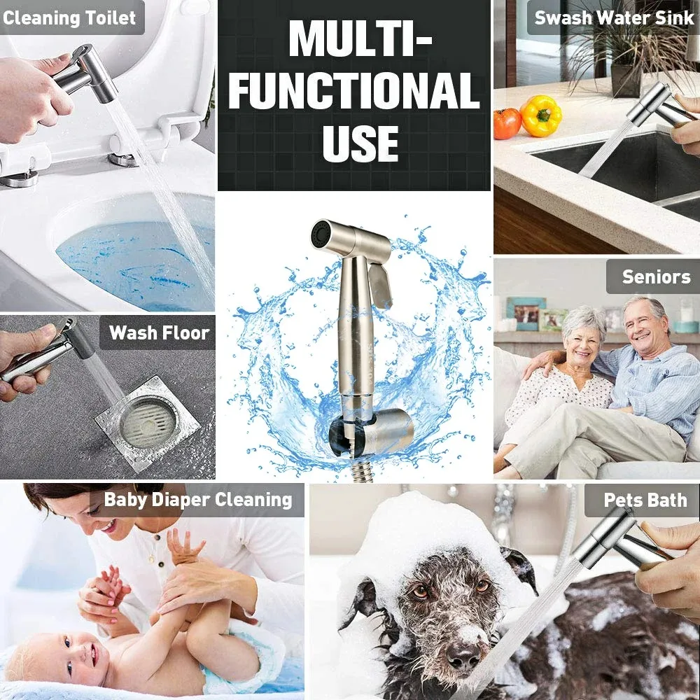 Stainless Steel Bidet Sprayer Handheld Toilet Faucet Water Sprayer