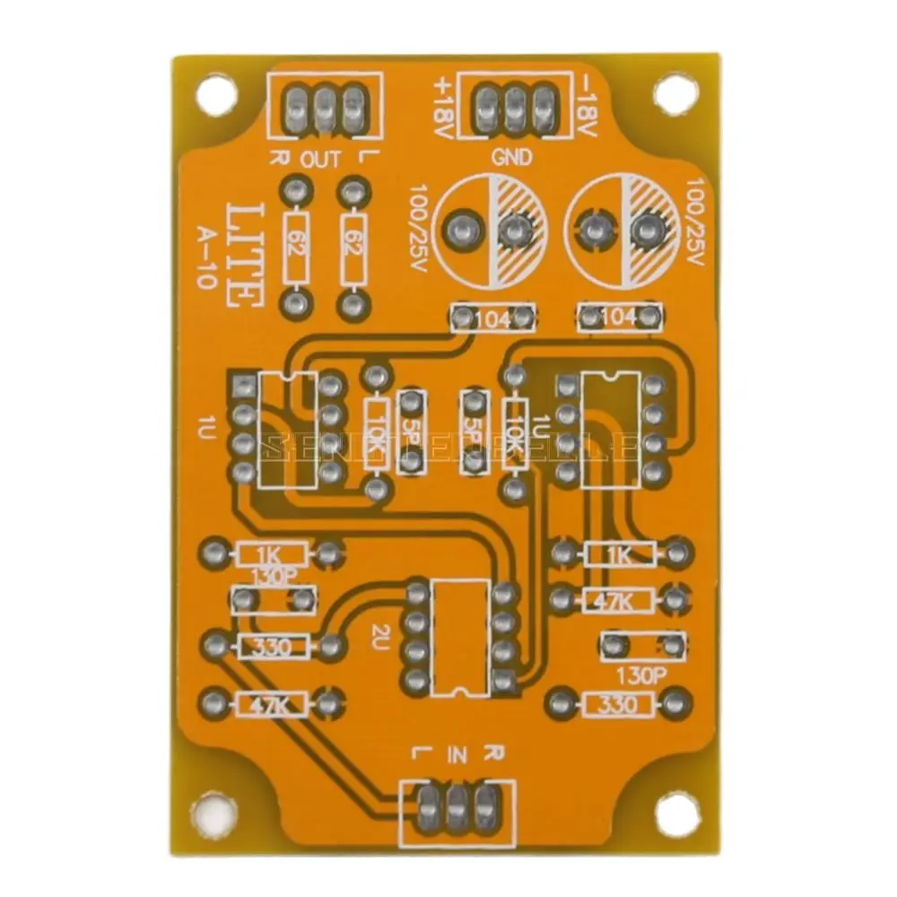 

LITE A-10 Op Amp IC Preamplifier Board PCB 10x Magnification Audio Pre-Amp