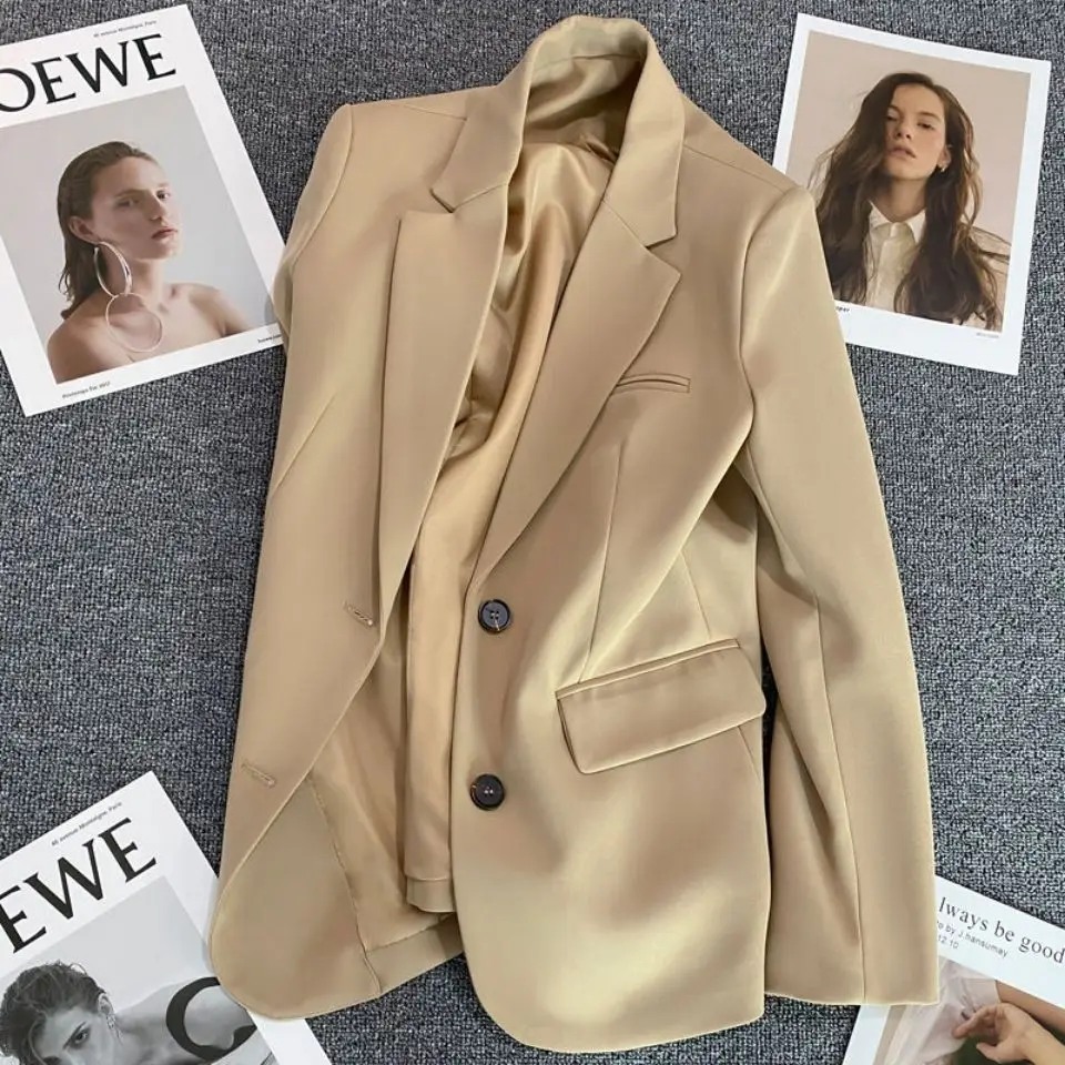 

Spring And Autumn New Style Casual Temperament High-Quality Women's Pure-Color Loose-Fitting Suit Jacket Blazer Women