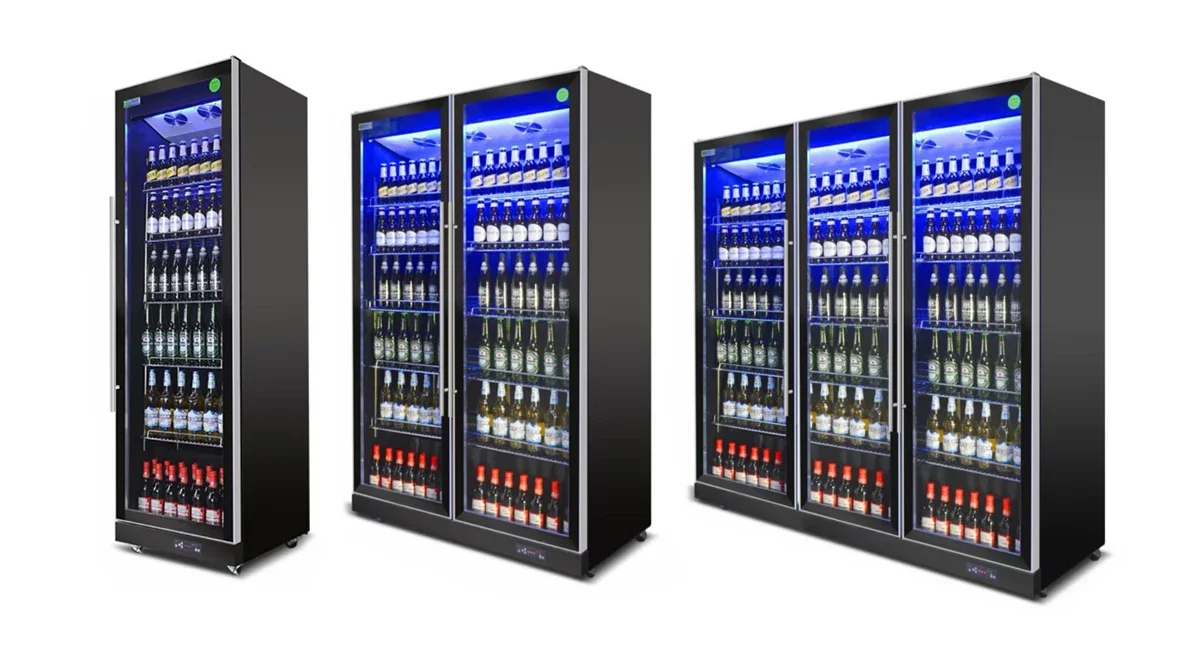 Beer&Wine Refrigerators Drink Display Showcase Bar Cold Drink Freezer Full-screen Display Cabinet Supermarket Beverage Cooler