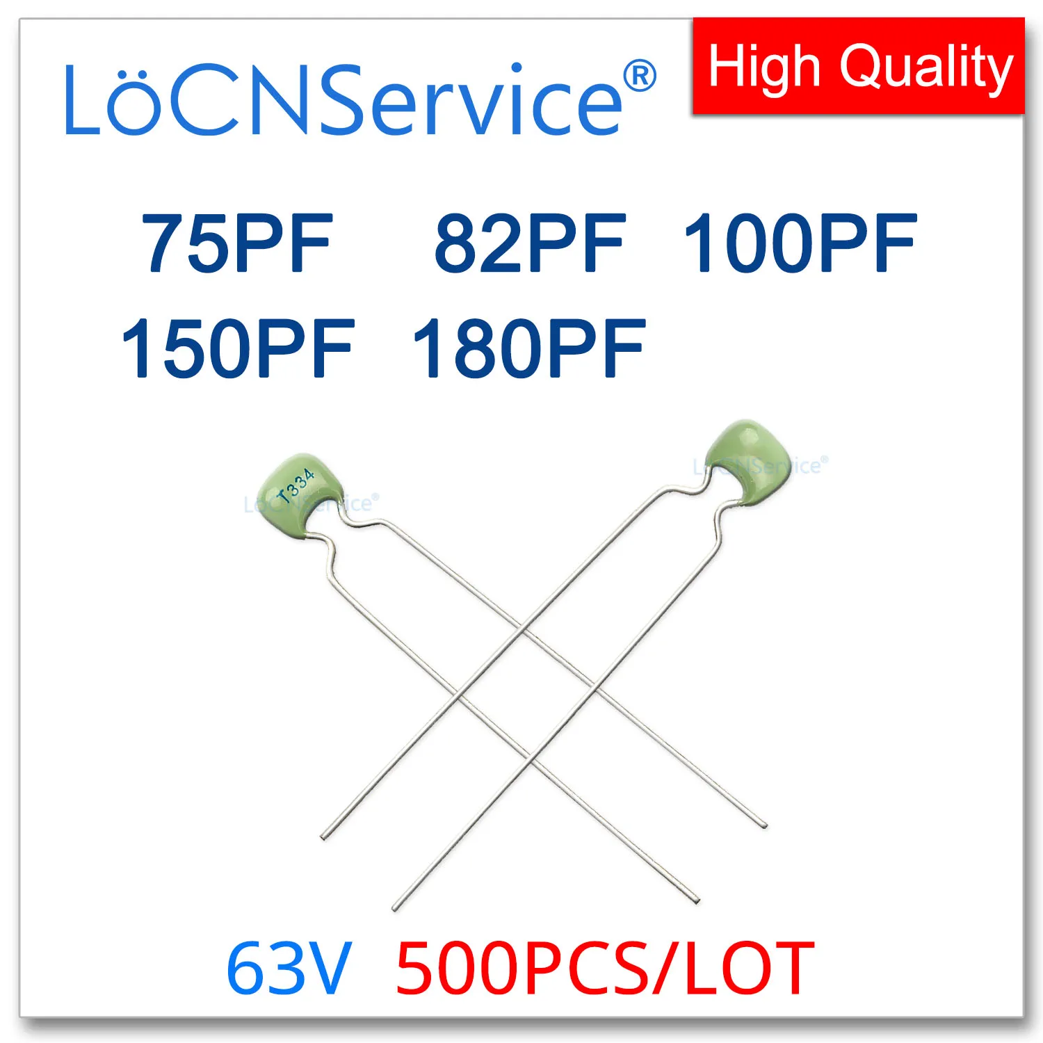 

Зеленые Монолитные керамические конденсаторы LoCNService, 500 шт., 63 в, 75PF, 82PF, 100PF 150PF 180PF 750 820 101 151 181 NPO J 5% X7R K 10%