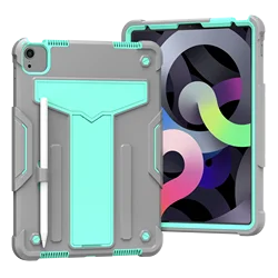 Durable Tablet Case with Built - In T - Shaped Stand and Shock Resistance - Pro 11(2018 - 2022) (Gray - Mint)