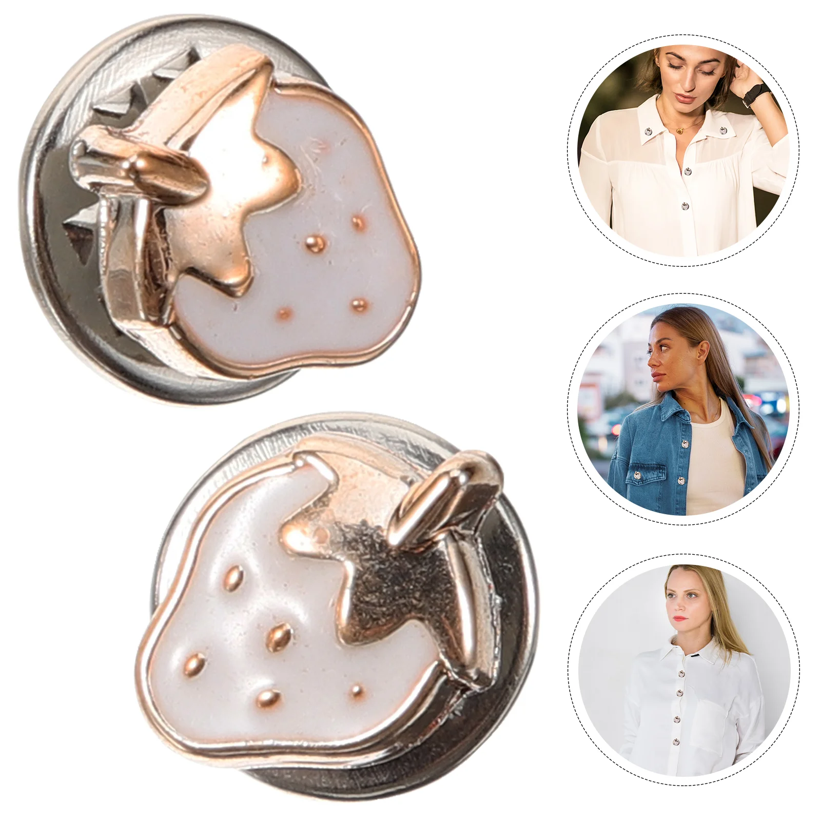 

100 Pcs Hidden Buckle Casual Shirt Pin for Women Round Shirts Clothes Brooch Buttons Metal Jeans Decorative