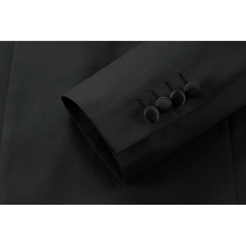 Shenrun Men Tuxedos Slim Fit Fashion Big Shawl Lapel Suit Jacket Black Wedding Groom Prom Costume Party Single Breasted 1 Button