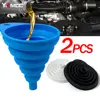 2Pcs Foldable Car Silicone Liquid Funnel 1