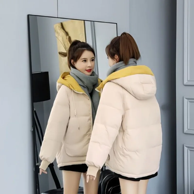 

Winter Women's Jacket 2023 New Warm Thicken Cotton Coats Korean Plus Size Loose Bread Jackets Female Hooded Basic Fallow Outwear