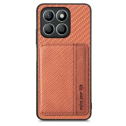 Luxury RFID Block Leather Wallet Case for Honor and Huawei Devices (Brown)