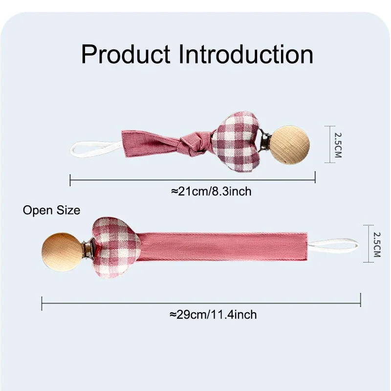 Cartoon Puppet Bear Woven Baby Pacifier Clip Pacifier Fixing Chain Anti Fall Newborn Soother Clip Comfort Baby Toy Pacifier Clip Pacifier Chain Pacifier Accessories