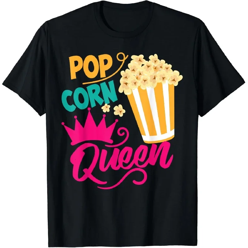 Popcorn Queen Cool Tasty Movie Snack Food T-Shirt Divertente Unisex Nuovo Arrivo Fashions Vestiti Comodi