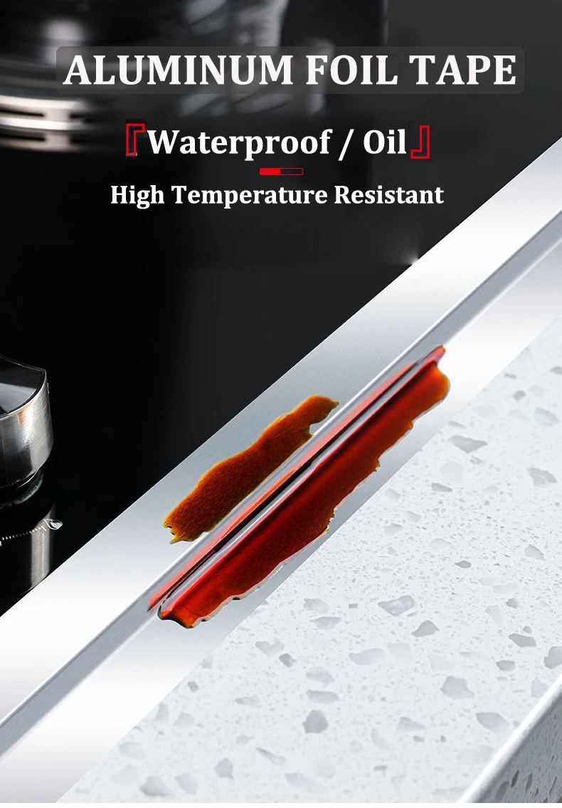 Description Picture 2 of itemHigh Temperature Resistance Aluminum Foil Tape Kitchen Pipe Repair Tape Adhesive Sealing Foil Heat Insulation Leak Proof Tape