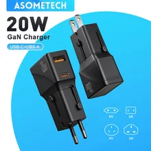 GaN PD USB C 고속 충전기, 아이폰 14, 13, 12 프로 맥스, QC 3.0, PD 3.0 멀티 플러그, 아이패드 에어, 샤오미, C타입 고속 충전, 20W