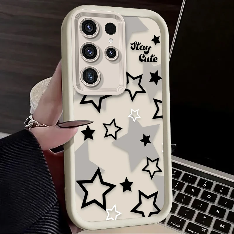 Black and White Star Phone Case - Sleek Astral Design Cover