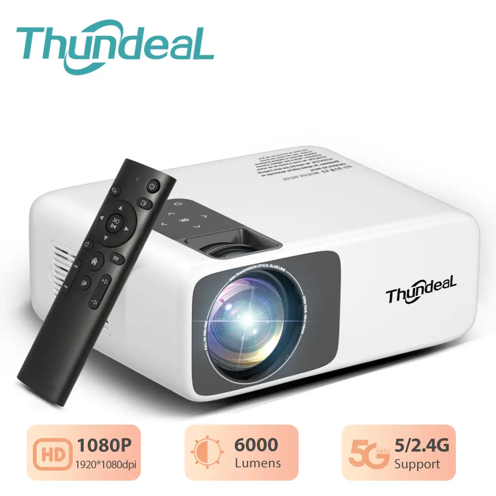 Vidéoprojecteur, mini projecteur portable, rétroprojecteur Full HD 6000  lumens avec 1080p