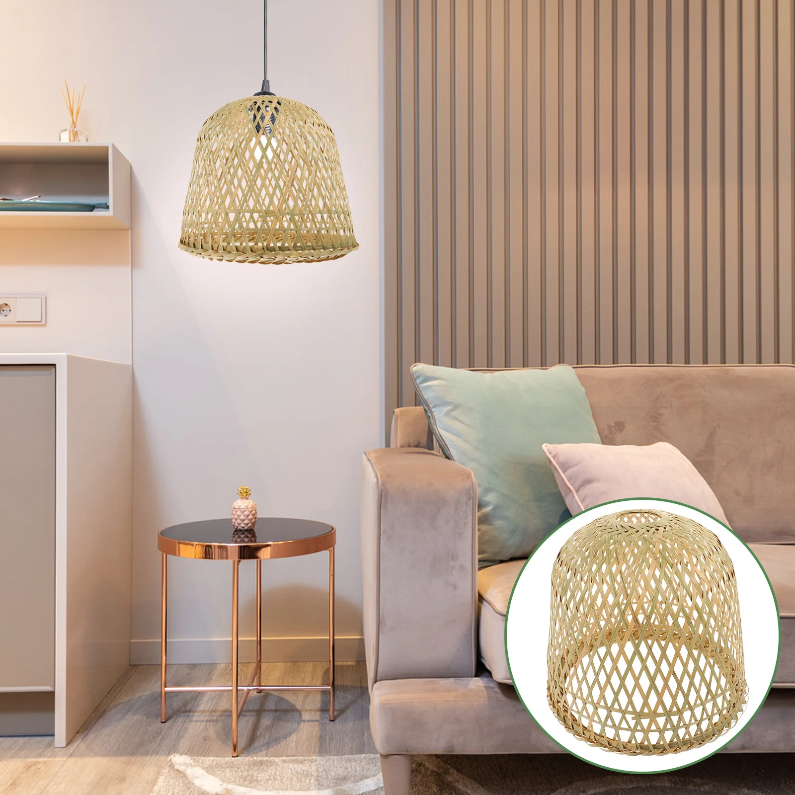 

Lamp Shade Light Cover Lampshade Pendant Bamboo Rattan Ceiling Shades Wicker Woven Chandelier Hanging Table Bulb Floor Cage