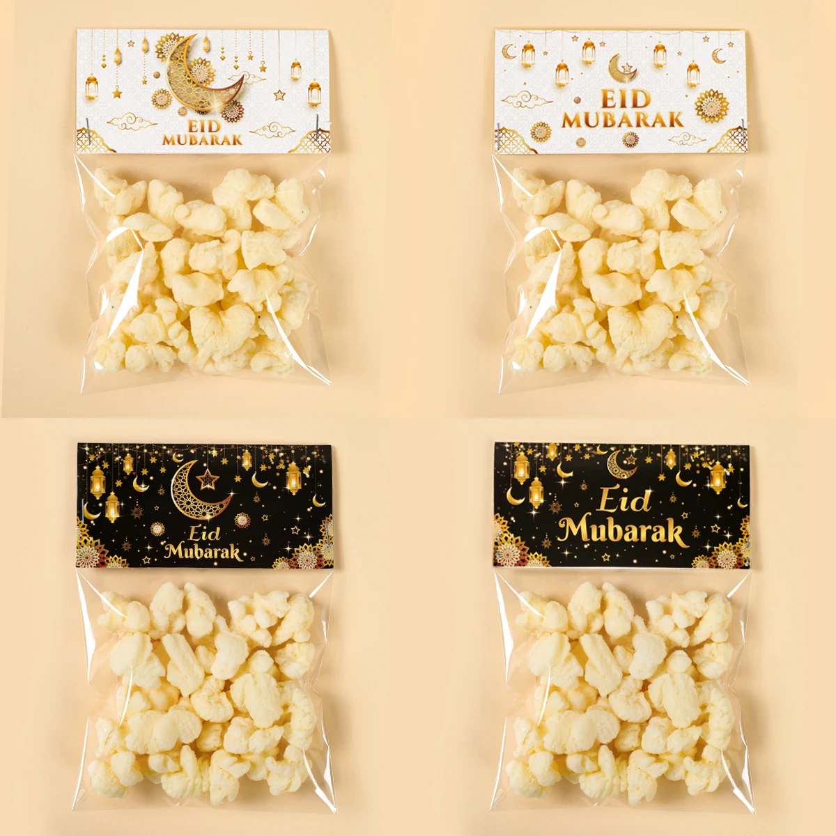 Ramadan Decoration 2024 Treat Bag Topper EID Mubarak Decor Cookie Candy Bag Ramadan Kareem Islamic Muslim Party Eid Al-Fitr Gift