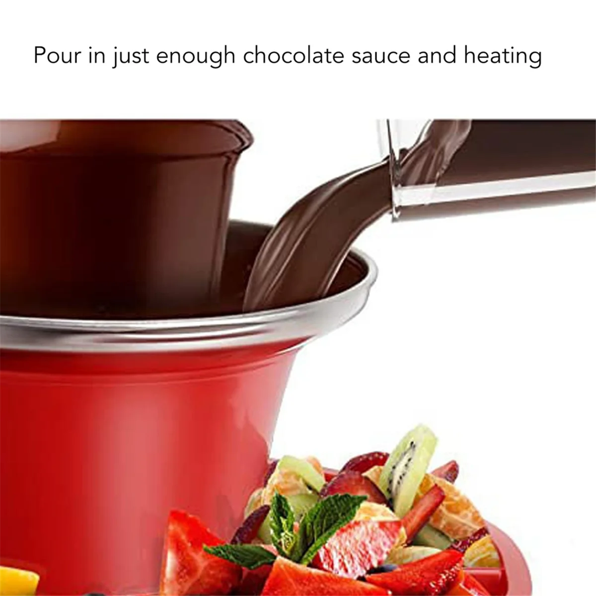 Three Layer Chocolate Fountain Machine Detachable Mini Nostalgia Melting Chocolate Fondue Melt Fondue EU PLUG
