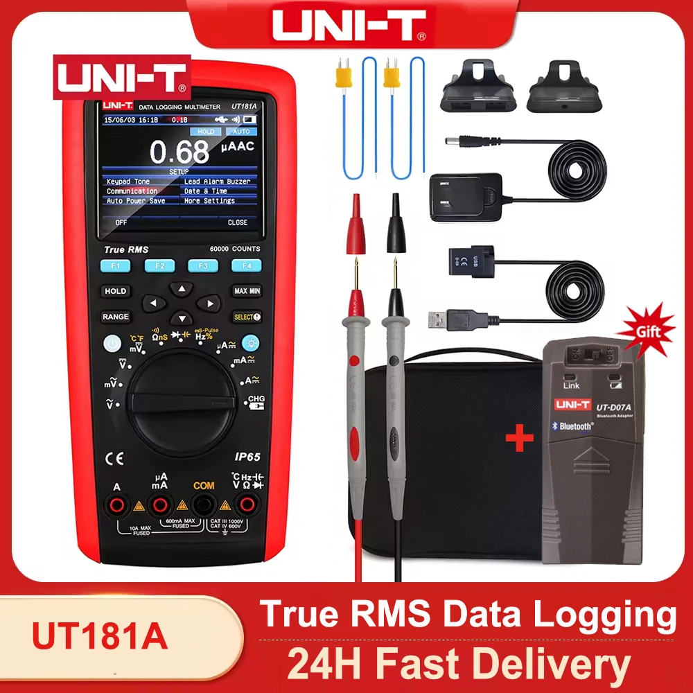 UNI-T UT181A 디지털 데이터 로깅 멀티미터 스마트 트루 RMS 자동 범..