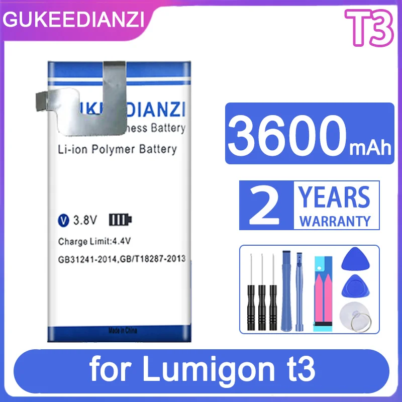

Запасная батарея GUKEEDIANZI T3 3600 мАч для Lumigon t3