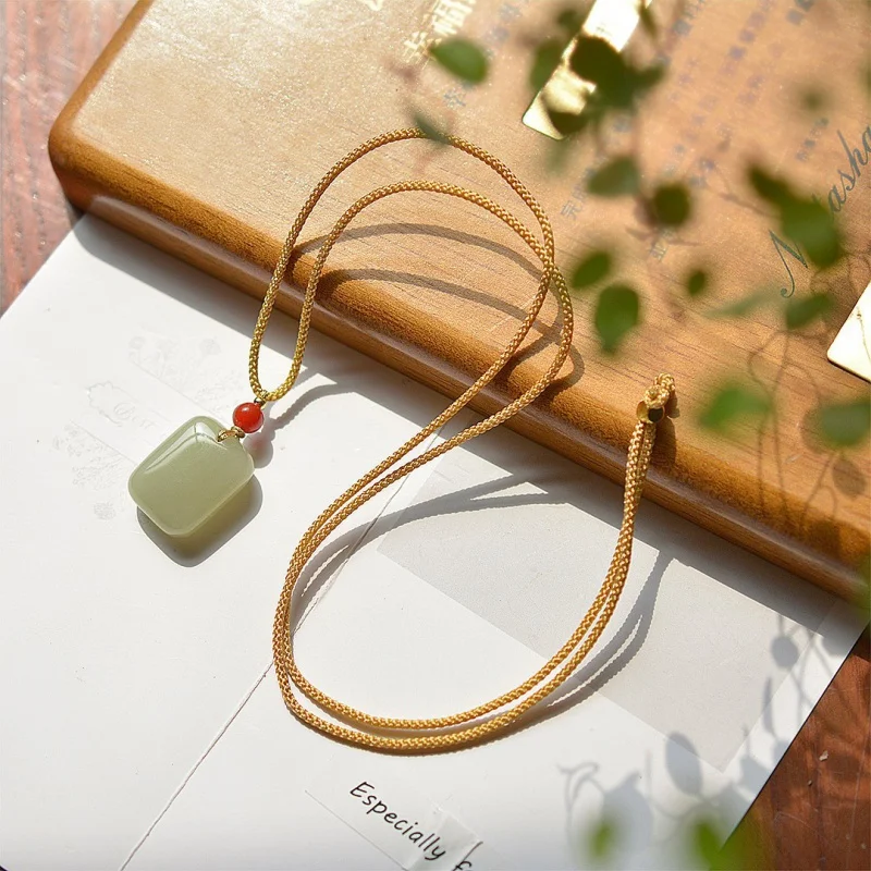 

Натуральная Высококачественная подвеска Hetian нефритовая подвеска на удачу синевато-белая Нефритовая женская подвеска браслет искусственная роскошная конструкция Se