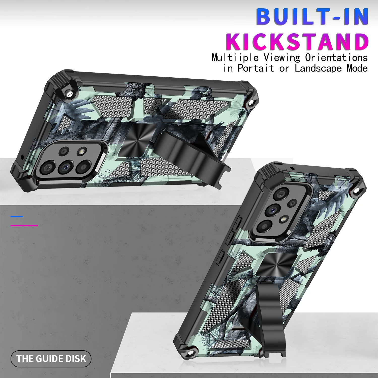 Rugged Camouflage Kickstand Phone Case with Military-Grade Protection