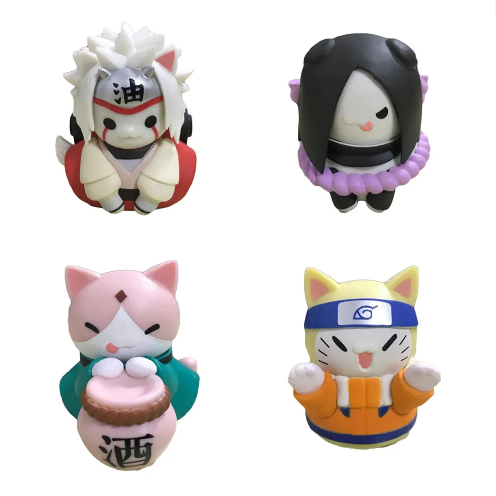 2 ピース/ロットかわいい猫ナルトアクション Fifures 小さな像