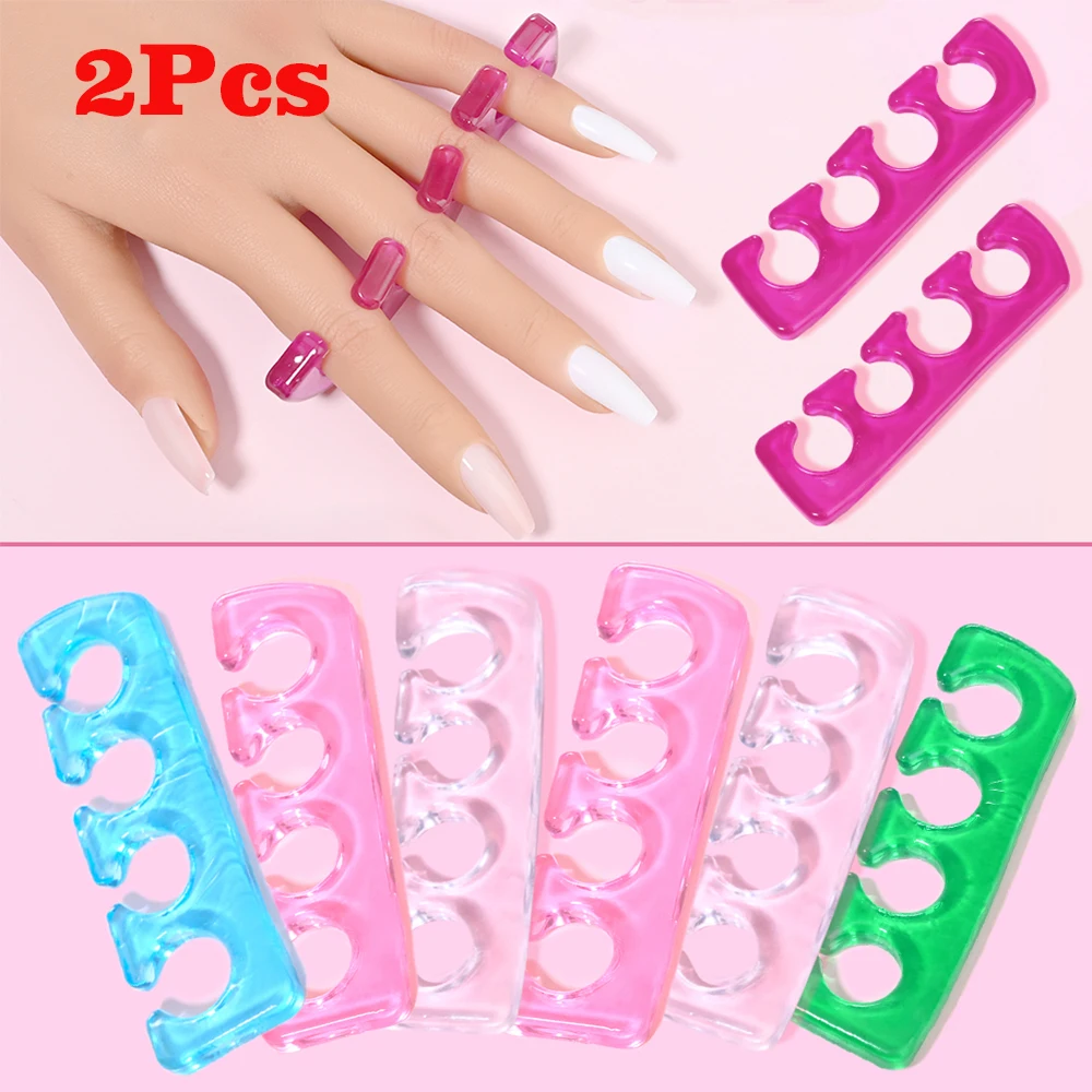 2Pcs Soft Silicone Flexible Toe Finger Separators Manicure Pedicure Finger Toe Spacer Separation For UV Gel Polish Beauty Tools