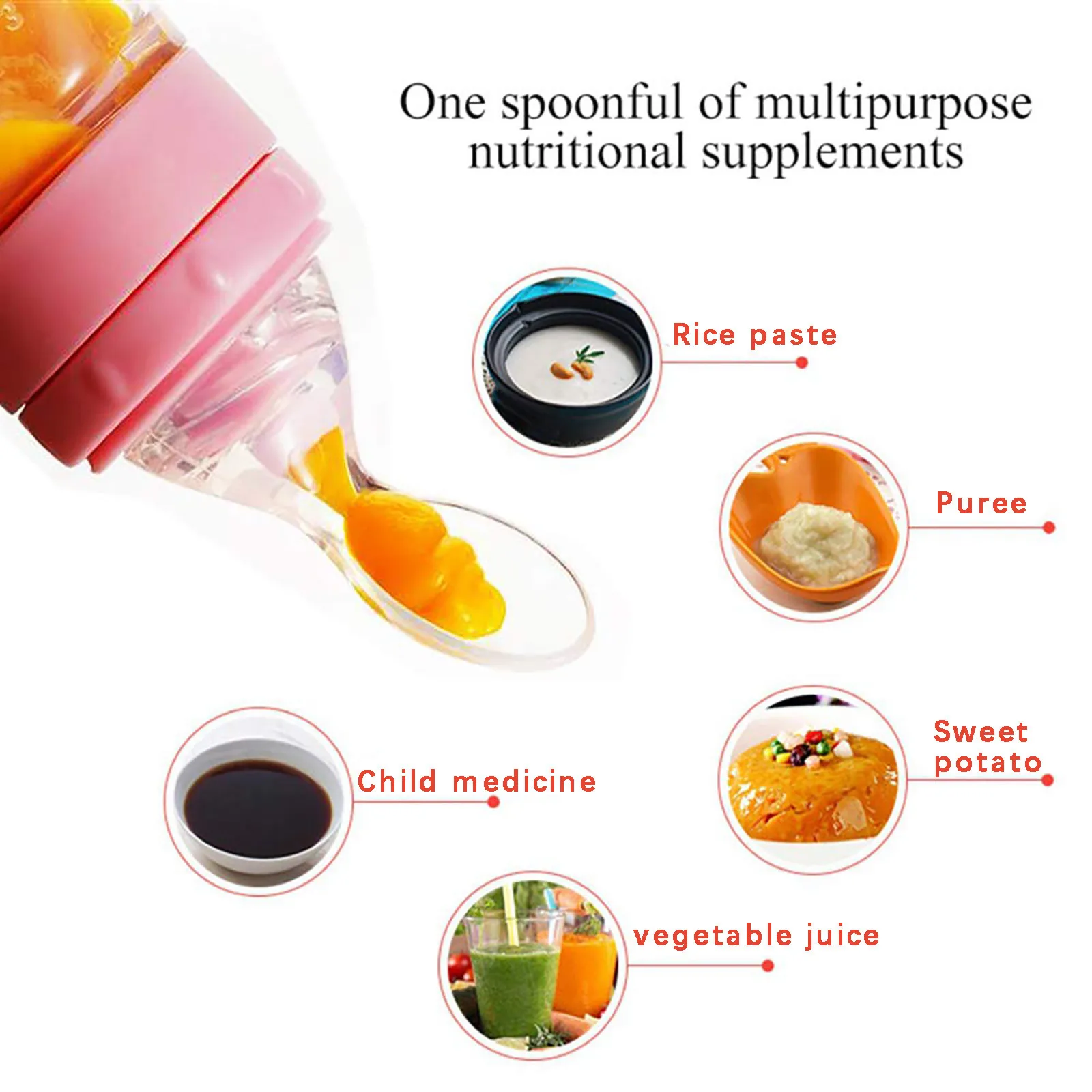 Wicker chargers training bottle supplement bottle silicone baby spoonfood crowd kitchen dining bar