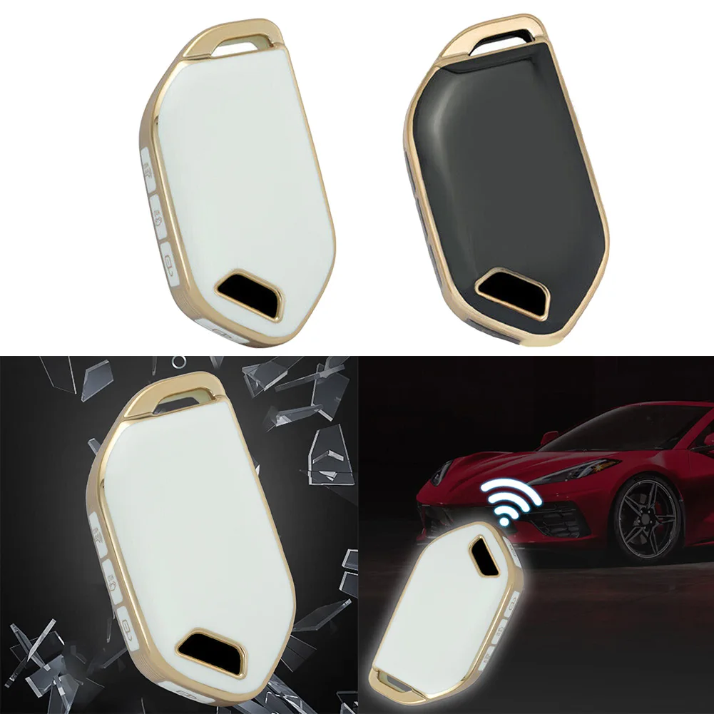 1 Pz Tpu Gold Edge Car Key Cover Per Kia Picanto Ev9 Sorento 2024 Resistente All'Usura Auto Key Protection Case Plug-And-Play