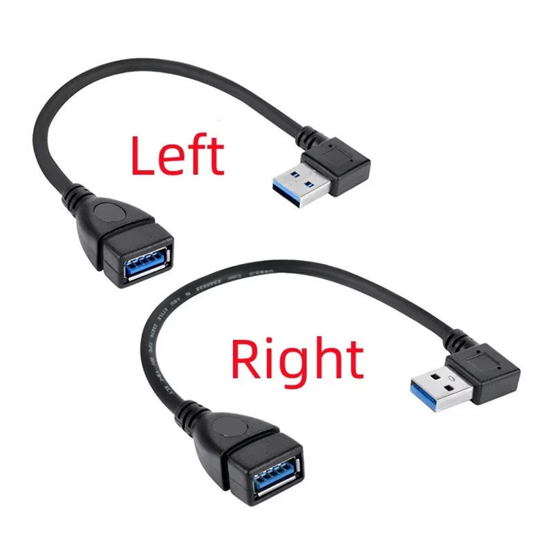 USB 3.0 A형 남성-여성 90도 각도 연장 어댑터 케이블 USB3.0 남성-여..