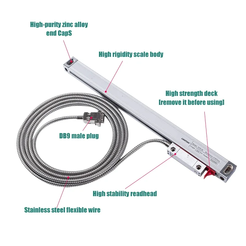 YH800-2 2 축 LCD DRO 디지털 판독 디스플레이 19 언어 AC90-260V 및 2 조각 0-800mm 선형 스케일 인코더 격자 눈금자
