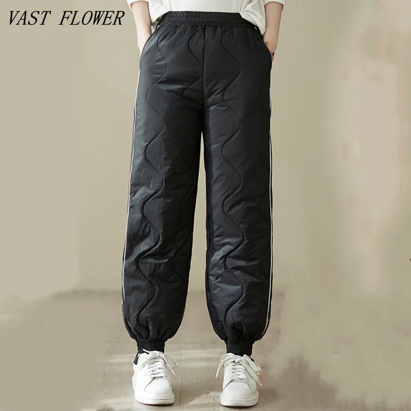 

Cotton Padded vintage high waist casual loose woman autumn winter pants streetwear trousers women 2022 clothing
