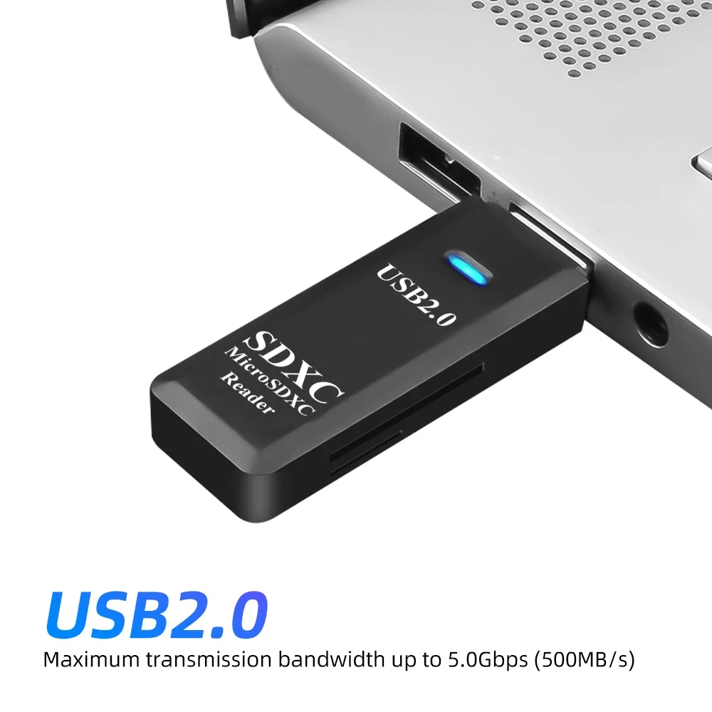 NNBILI USB 2.0 카드 리더, 마이크로 SD TF 메모리 카드, 고속 멀티 카드 라이터 어댑터, 플래시 드라이브 노트북 액세서리, 2 인 1