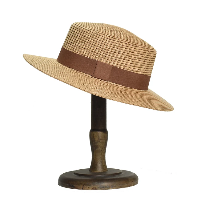 Womens Mens Wide Brim Straw Panama Hat Fedora Boater Hat Foldable Summer Beach Sun Hat Straw Hat for Women 1